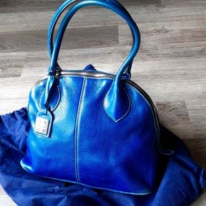 Dooney and Bourke cobalt blue leather bowler handbag